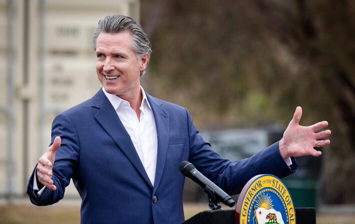 El gobernador de California Gavin Newsom en Los Ángeles, el 25 de septiembre de 2024. (John Fredricks/The Epoch Times)