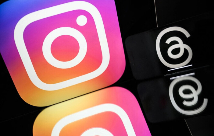 El logotipo de Instagram (I) y Threads en Nantes, Francia, el 7 de marzo de 2024. (Loic Venance/AFP vía Getty Images). 