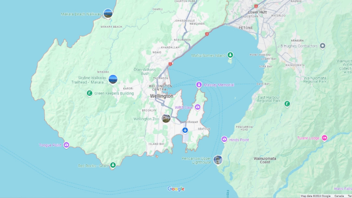 Un terremoto de magnitud 5.7 se produjo cerca de Wellington, la capital de Nueva Zelanda, según informó el domingo el monitor sísmico gubernamental GeoNet, pero los primeros informes indicaron que no hubo heridos ni daños significativos. (Captura de pantalla vía Google Map)
