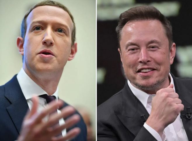 (Izquierda) Mark Zuckerberg, fundador de Facebook. (Derecha) Elon Musk, CEO de SpaceX, Twitter y el fabricante de coches eléctricos Tesla. (Mandel Ngan y Alain Jocard/AFP vía Getty Images)