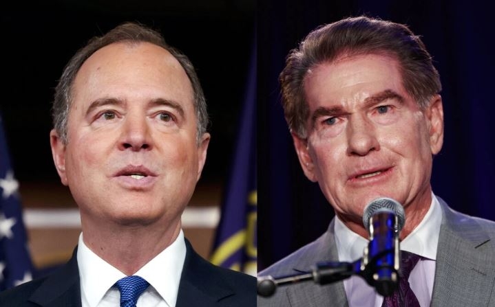 (Izquierda) Representante Adam Schiff (D-Calif.). (Derecha) El candidato republicano Steve Garvey. (Kevin Dietsch/Mario Tama/Getty Images)