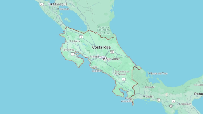 
Un sismo de magnitud 6.2 sacudió el sábado la costa del Pacífico noroccidental de Costa Rica, según el Servicio Geológico de Estados Unidos (USGS), provocando el balanceo de edificios en la zona, pero no hubo informes inmediatos de daños ni heridos. (Captura de pantalla de Google Map)