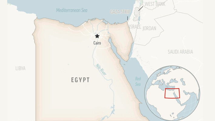 Mapa de Egipto con su capital, El Cairo. (Foto AP).