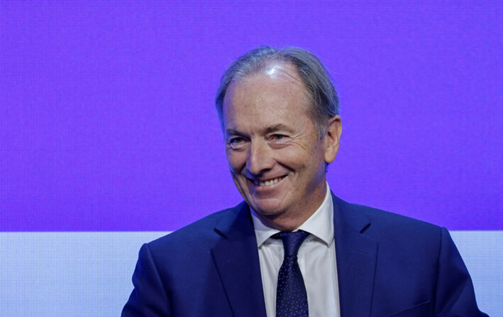 James Gorman, presidente y CEO de Morgan Stanley, en un evento en Hong Kong, el 7 de noviembre de 2023. (Tyrone Siu/Reuters)