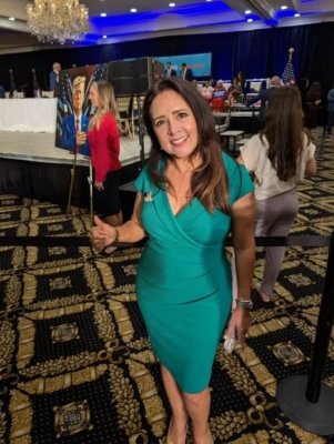 Marta Mesa es cofundadora de Republican Amigos y asistió a la mesa redonda «Latino Americans for Trump» en Miami el 22 de octubre de 2024. (Jacob Burg/The Epoch Times)