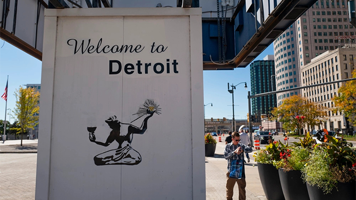 Centro de Detroit, Michigan, el 9 de octubre de 2024. (Madalina Vasiliu/The Epoch Times)