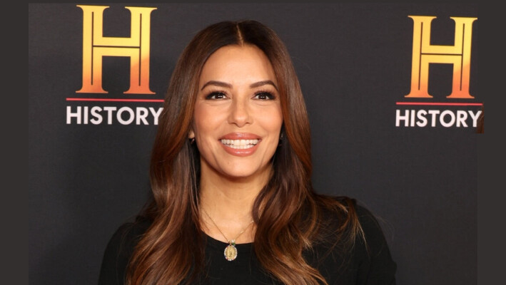 Eva Longoria asiste a la alfombra roja de History Talks 2024 en el teatro David Geffen de Los Ángeles el 21 de septiembre de 2024. (Jesse Grant/Getty Images para HISTORY).