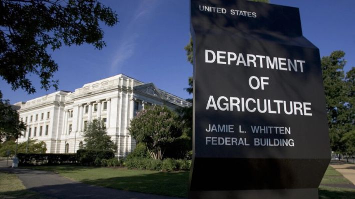 El edificio del Departamento de Agricultura de EE. UU. (USDA) en Washington, el 21 de julio de 2007. (Saul Loeb/AFP vía Getty Images)