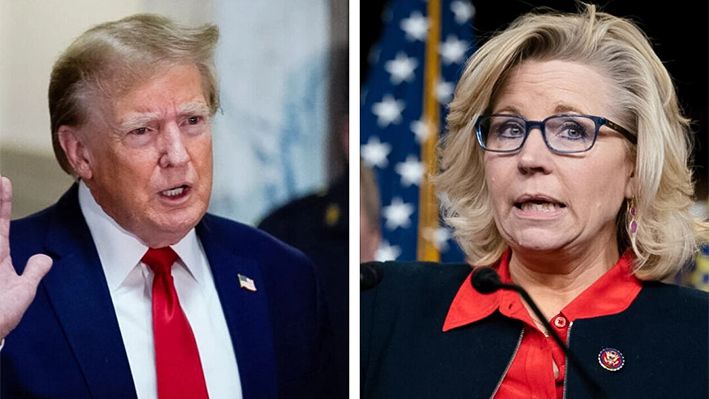 (Izquierda) El expresidente de EE. UU. Donald Trump. (Derecha) La exrepresentante Liz Cheney. (Eduardo Muñoz Álvarez/Getty Images; J. Scott Applewhite/Foto AP)