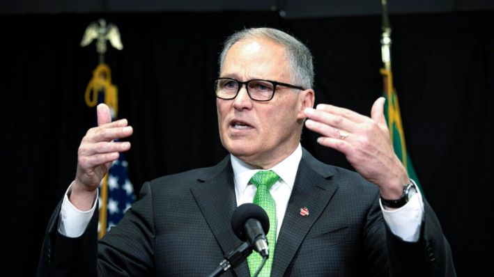 El gobernador de Washington, Jay Inslee, en Seattle, el 11 de marzo de 2020. (John Moore/Getty Images)