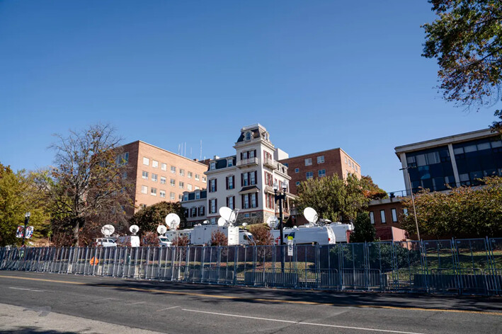 Terrenos de la Universidad Howard antes de la fiesta de la candidata demócrata a la presidencia, la vicepresidenta Kamala Harris, en Washington, el 5 de noviembre de 2024. (Madalina Vasiliu/The Epoch Times)