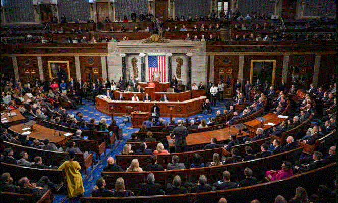 La Cámara de Representantes de EE. UU. en el Capitolio el 5 de enero de 2023. (Mandel Ngan/AFP vía Getty Images)