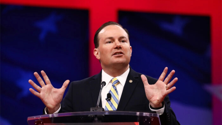 El senador Mike Lee (R-Utah) en la convención CPAC en National Harbor, Maryland, el 28 de febrero de 2019. (Charlotte Cuthbertson/The Epoch Times)