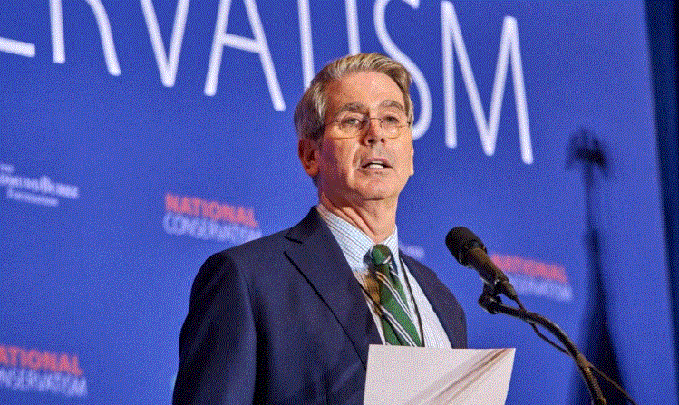 Scott Bessent habla en la Conferencia Nacional Conservadora en Washington D.C., el miércoles 10 de julio de 2024. (Dominic Gwinn/Middle East Images/AFP vía Getty Images)