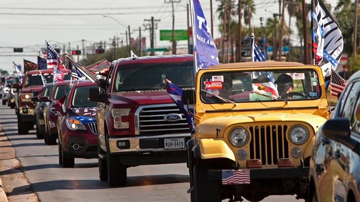 Simpatizantes de Trump participan en un mitin de victoria en McAllen, Texas, el 9 de noviembre de 2024. (Bobby Sanchez/The Epoch Times)