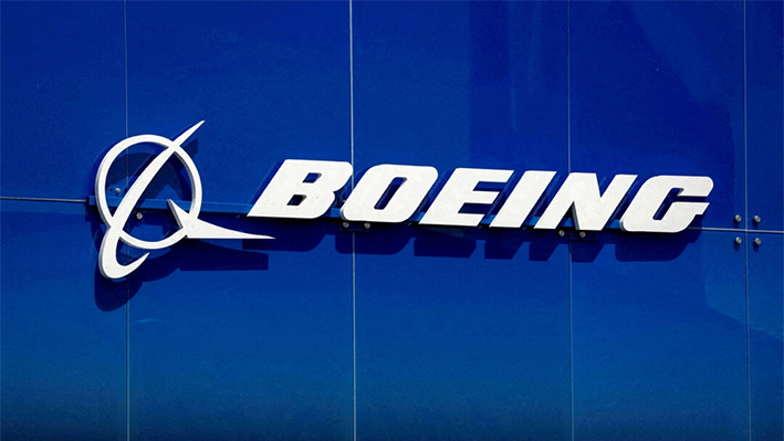 Un logotipo de Boeing en el 54º Salón Aeronáutico Internacional de París, en el aeropuerto de Le Bourget, cerca de París, Francia, el 18 de junio de 2023. (Benoit Tessier/Reuters)