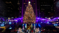 Árbol de Navidad del Rockefeller Center se ilumina en Nueva York