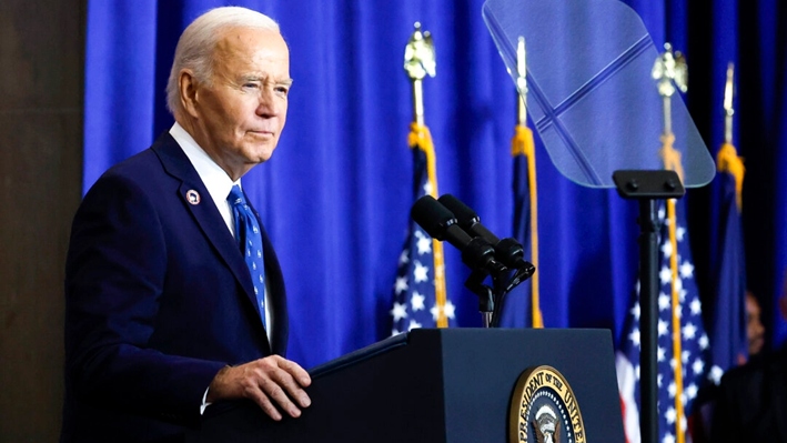 El presidente Joe Biden habla en el Departamento de Trabajo, en Washington, el 16 de diciembre de 2024. (Kevin Dietsch/Getty Images)