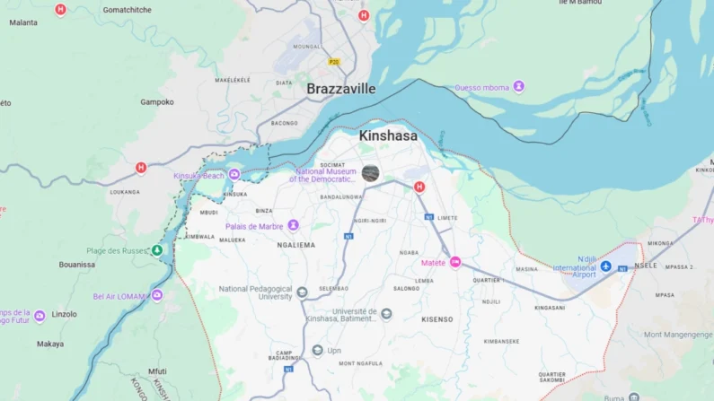 Un transbordador fluvial sobrecargado de personas que regresaban a casa por Navidad se hundió en el río Busira, en el noreste del Congo, dejando 38 muertos confirmados y más de 100 desaparecidos, según informaron el sábado las autoridades y testigos presenciales. Hasta el momento han sido rescatadas 20 personas. Captura de pantalla de Google Map