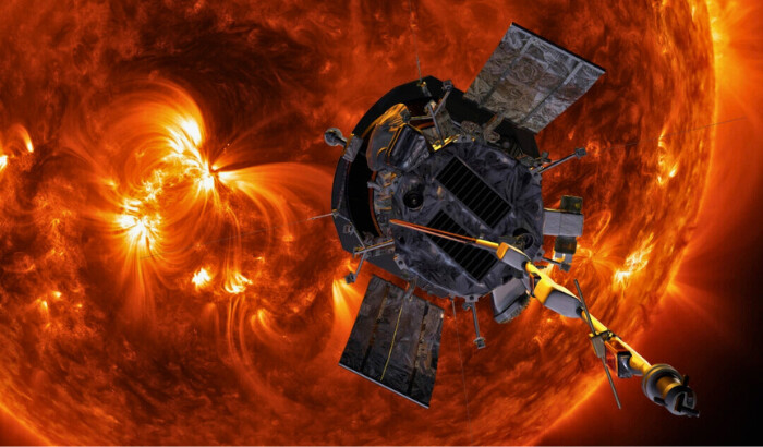 Representación artística de la Parker Solar Probe acercándose al Sol. (Steve Gribben/Johns Hopkins APL/NASA vía AP)