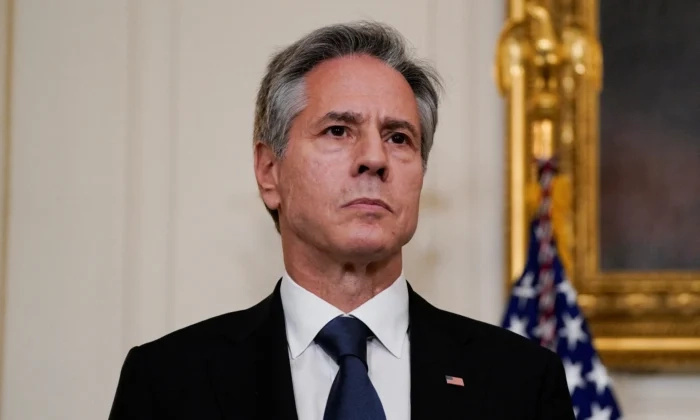 El Secretario de Estado Antony Blinken en la Casa Blanca el 7 de octubre de 2023. (Elizabeth Frantz/Reuters)