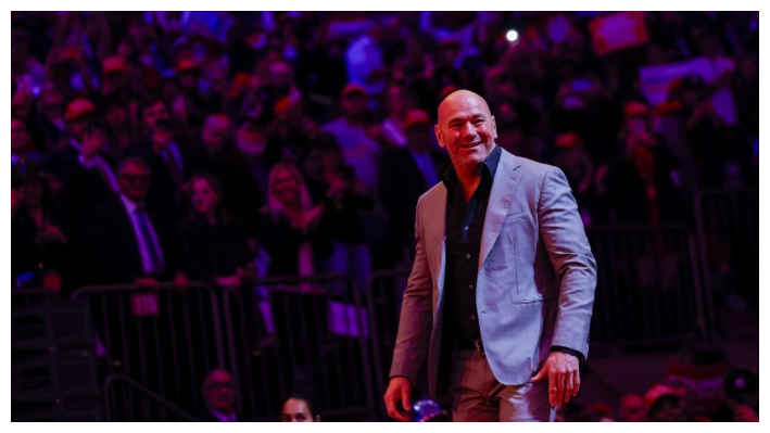 El CEO de la UFC, Dana White, habla durante un mitin de campaña del candidato presidencial republicano, el expresidente Donald Trump, en el Madison Square Garden, en Nueva York, el 27 de octubre de 2024. (Anna Moneymaker/Getty Images)