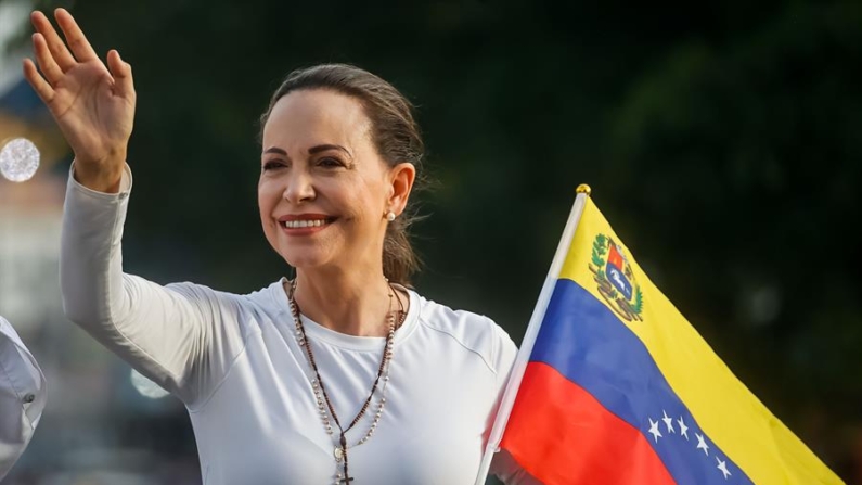 Fotografía de archivo en la que se observa a la líder de la oposición en Venezuela, María Corina Machado. EFE/ Miguel Gutiérrez