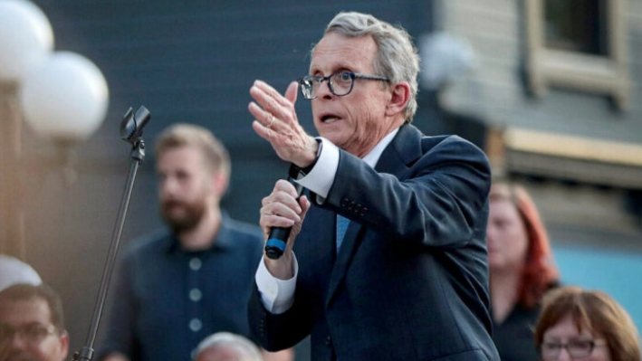 El gobernador de Ohio, Mike DeWine, en Dayton, Ohio, el 4 de agosto de 2019. (Scott Olson/Getty Images)
