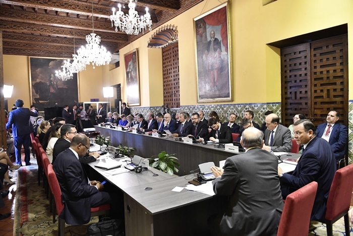 Relações Exteriores istros e delegados do Grupo Lima reuniram-se no Palácio de Torre Tagle, sede do Ministério das Relações Exteriores, na cidade de Lima (Peru)(EFE / Cortesia Ministério das Relações Exteriores do Peru)