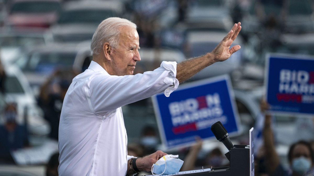 Joe Biden waves