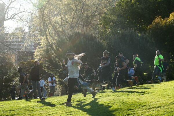 melbourne protesters run