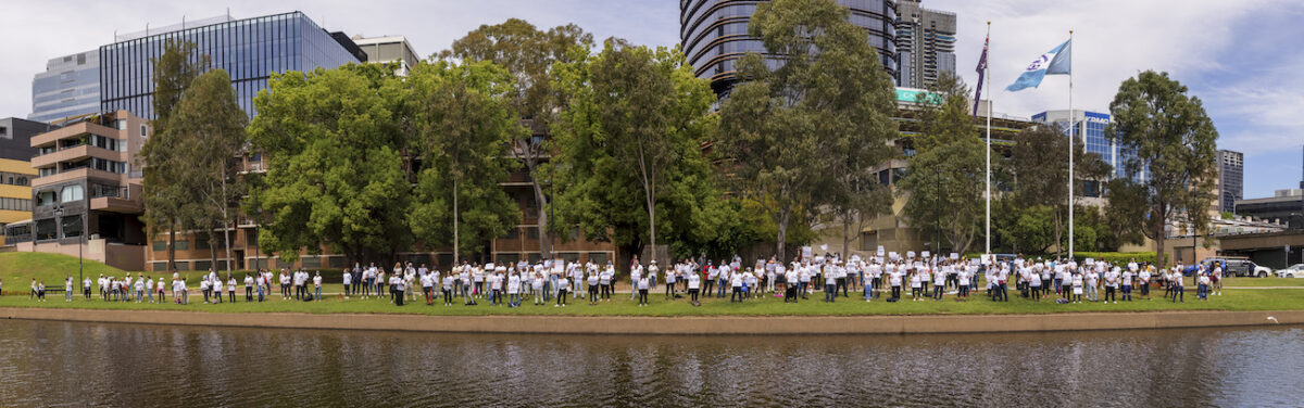 People Gather In Sydney To Protest Mandatory COVID-19 Vaccinations For Workers