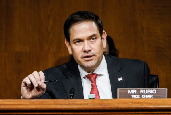 El senador Marco Rubio (R-Fla.) en el Capitolio de EE.UU., el 23 de febrero de 2021. (Drew Angerer/Pool/AFP vía Getty Images)