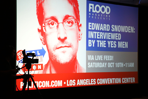 Vista interior antes de una entrevista por video conferencia en directo con Edward Snowden durante evento en el Centro de Convenciones de Los Angeles el 10 de octubre de 2015 en Los Ángeles, California. (Foto de imágenes de Frederick M. Brown/Getty)