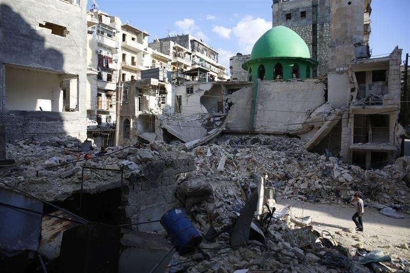 Ataque con víctimas civiles en Alepo, Siria. (Markus Perkins /Amnistía Internacional) 