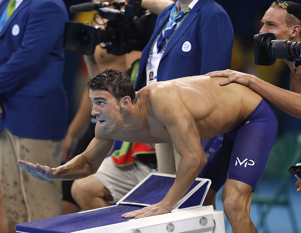 El nadador Michael Phelps en Juegos Olímpicos 2016 en Río de Janeiro. Foto: NurPhoto/Getty Images