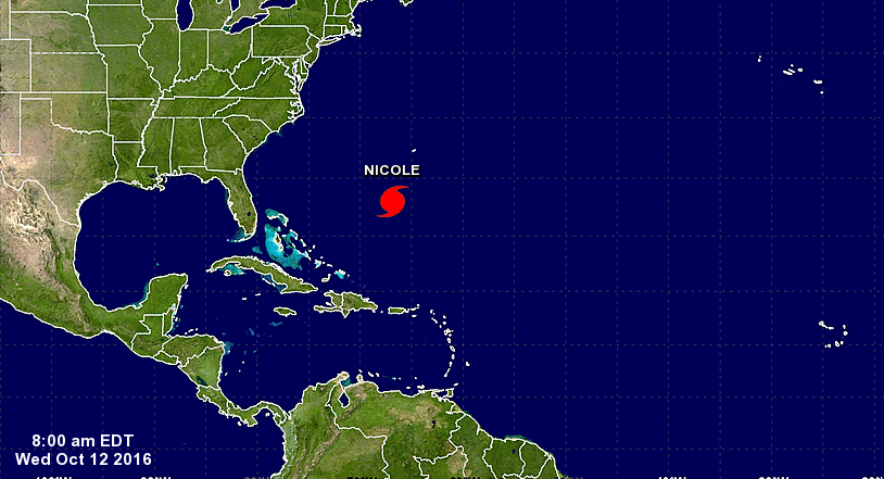 Tormenta Nicole. Foto NOAA