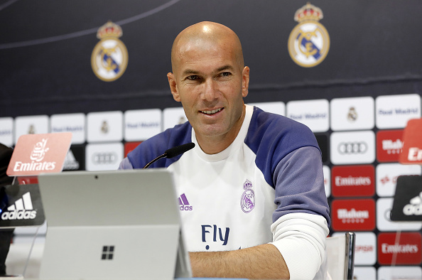Zinedine Zidane del Real Madrid en conferencia de prensa.(Angel Martinez/Real Madrid via Getty Images)