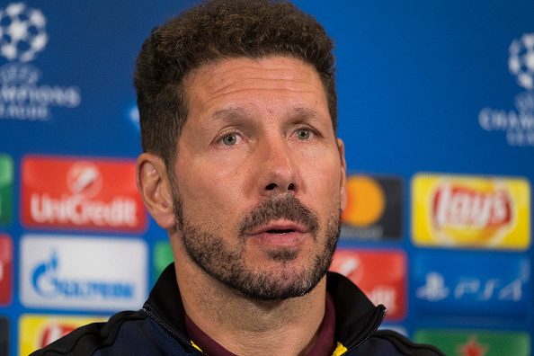 Coach of Atletico Madrid Diego Simeone hold a joint press conference prior to the UEFA Champions League Group D football match between Atletico Madrid and FC Rostov, at Vicente Calderon Stadium in Madrid, Spain on October 31, 2016 (Photo by Oscar Gonzalez/NurPhoto via Getty Images)