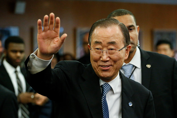 El ex secretario general de la ONU, Ban Ki-moon, también participará la 16° Cumbre Mundial de Premios Nobel de Paz, en Bogotá, Colombia. (Foto: KENA BETANCUR/AFP/Getty Images)