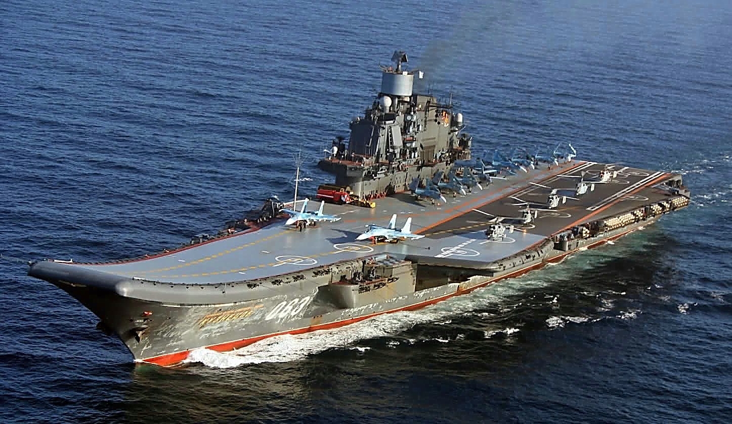 El portaaviones ruso Almirante Kuznetsov.