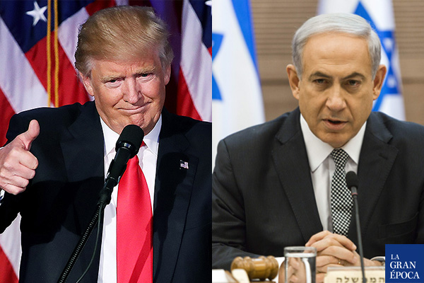 El presidente de Estados Unidos, Donald Trump (Izq.) y el primer ministro de Israel, Benjamín Netanyahu. (La Gran Época)