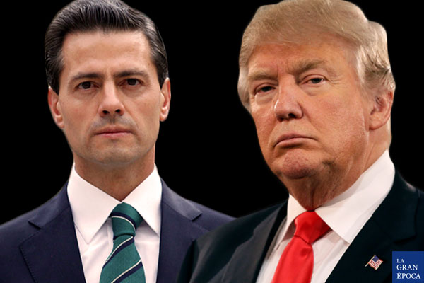 El presidente de México, Enrique Peña Nieto (Izq.), y su homólogo estadounidense, Donald Trump. (La Gran Época)