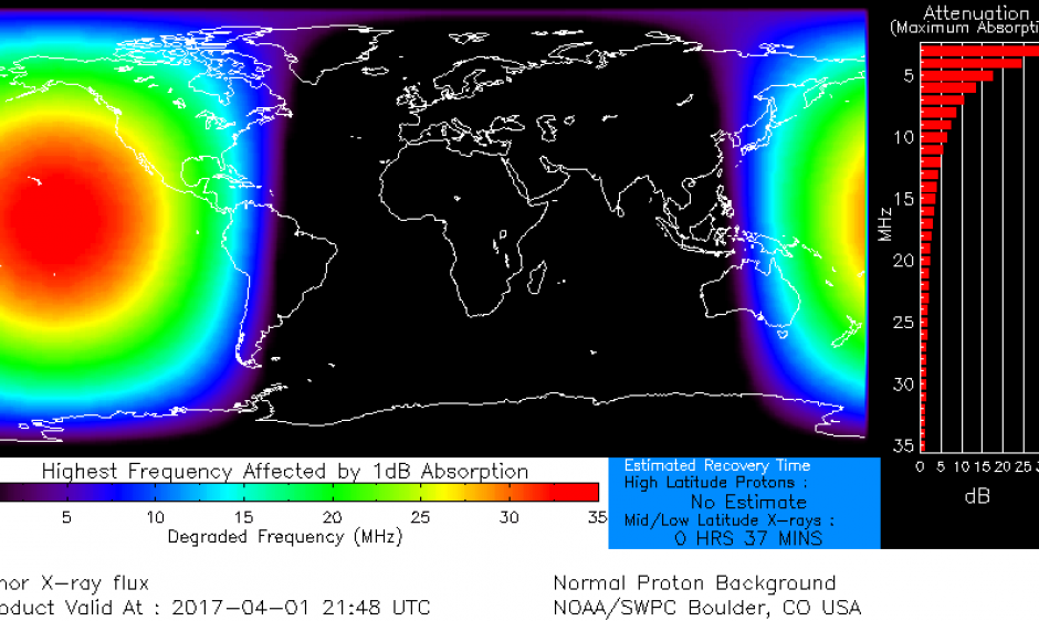 Tormenta Solar del 1 de abril de 2017 genera bloqueo de radio en el Pacífico. (NOAA).png