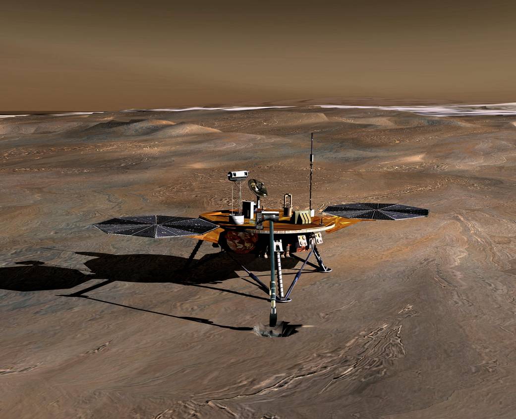 De los muchos rovers (vehículos robóticos de exploración) y landers (sin capacidades móviles) enviados a Marte, sólo uno –el Phoenix- fue capaz de observar el fenómeno nocturno. (Foto NASA)
