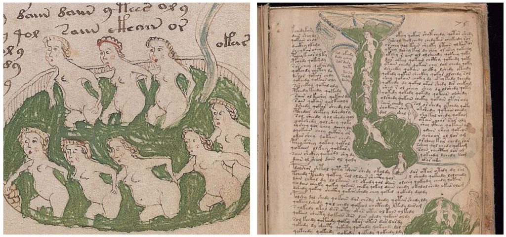 Las intrigantes imágenes del manuscrito han llamado la atención de los investigadores. Parece que algunas de las ilustraciones muestran procedimientos de baños curativos para el tratamiento de afecciones ginecológicas. (Wikimedia Commons)