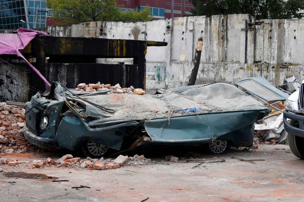 Vista de una calle en el área oriental de la Ciudad de México después del terremoto de 8,2 el 8 de septiembre de 2017.(ALFREDO ESTRELLA / AFP / Getty Images)