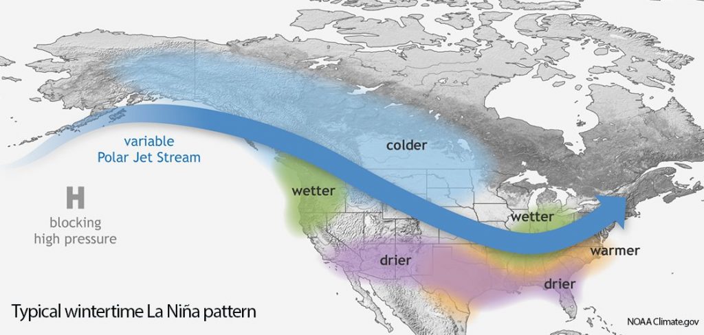 Ya se manifiesta la presencia del La Niña y se espera que este año no sea tan intenso, pero NOAA, ya está alertando sobre los cambios en el clima para los próximos meses. (Crédito: NOOA.gov)